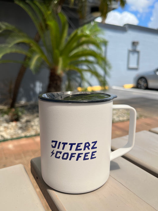 White/Blue Camper Mug