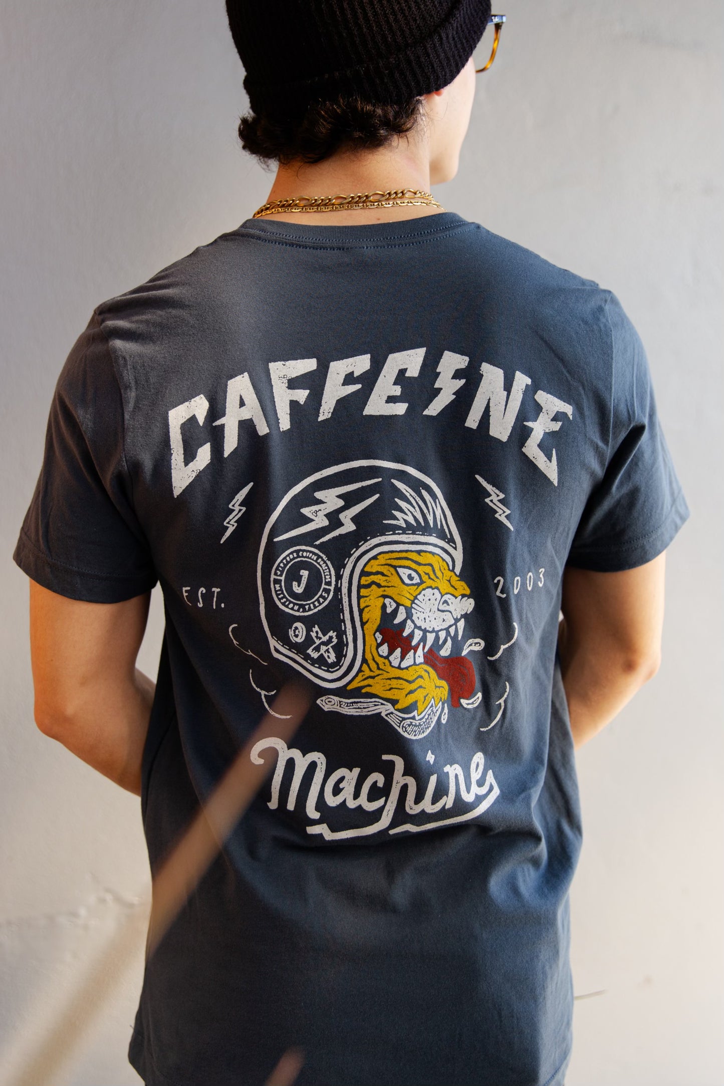 CAFFEINE MACHINE  T (VINTAGE NAVY)