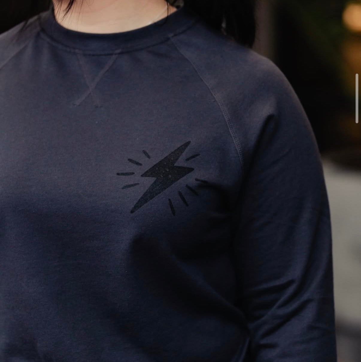 Black Jitterz Bolt crew neck